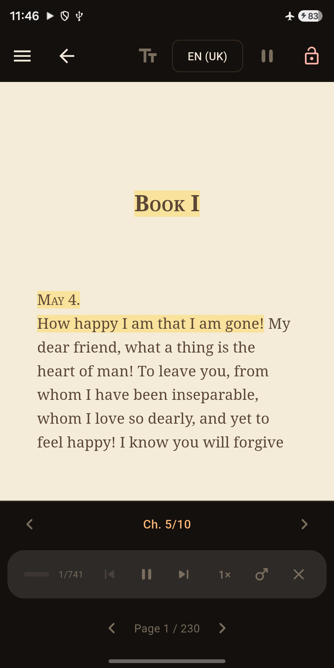 Book-style reader with read-aloud