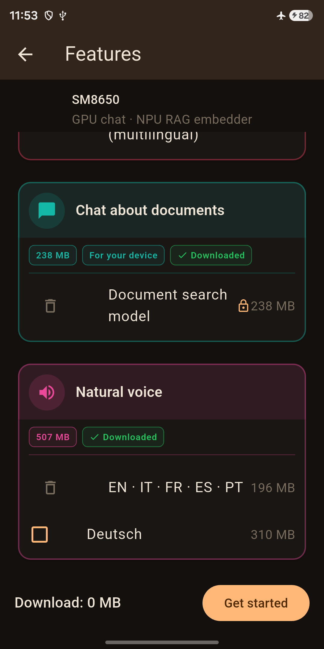 Document search (RAG) and TTS voices